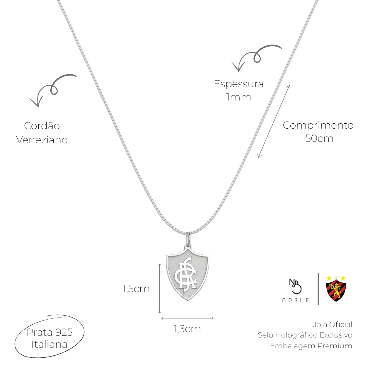 COLAR ESCUDO RETRÔ SPORT 1,5CM