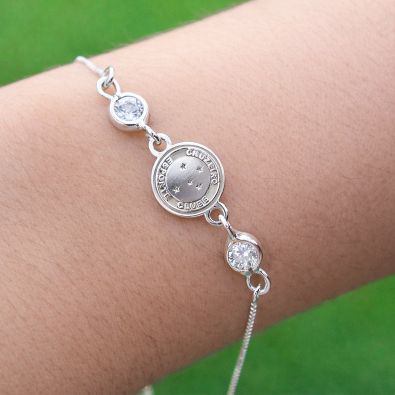 PULSEIRA ESCUDO ZIRCÔNIAS CRUZEIRO