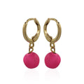 ARGOLA FOLHEADA BOLINHA PINK