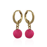 ARGOLA FOLHEADA BOLINHA PINK