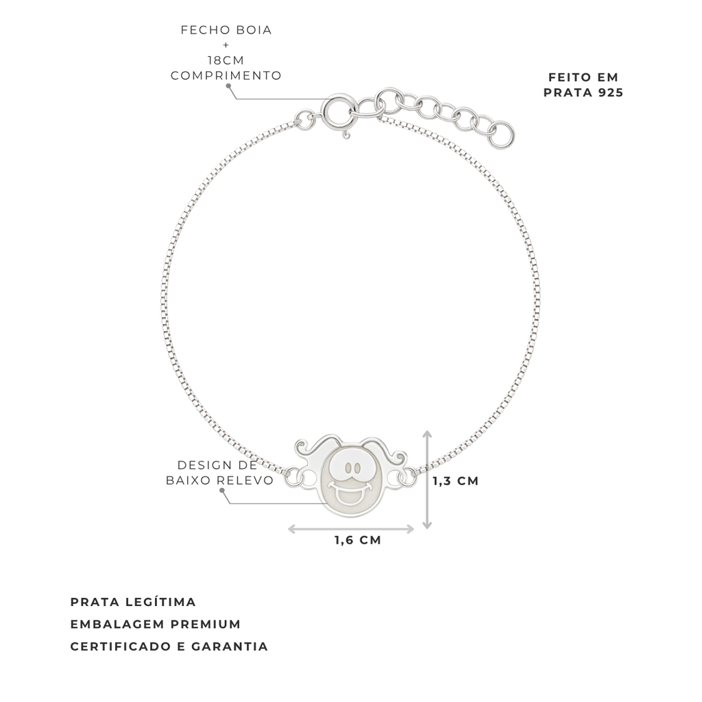 PULSEIRA DE PRATA SMILINGUIDO ROSTINHO