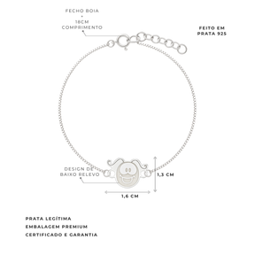 PULSEIRA DE PRATA SMILINGUIDO ROSTINHO