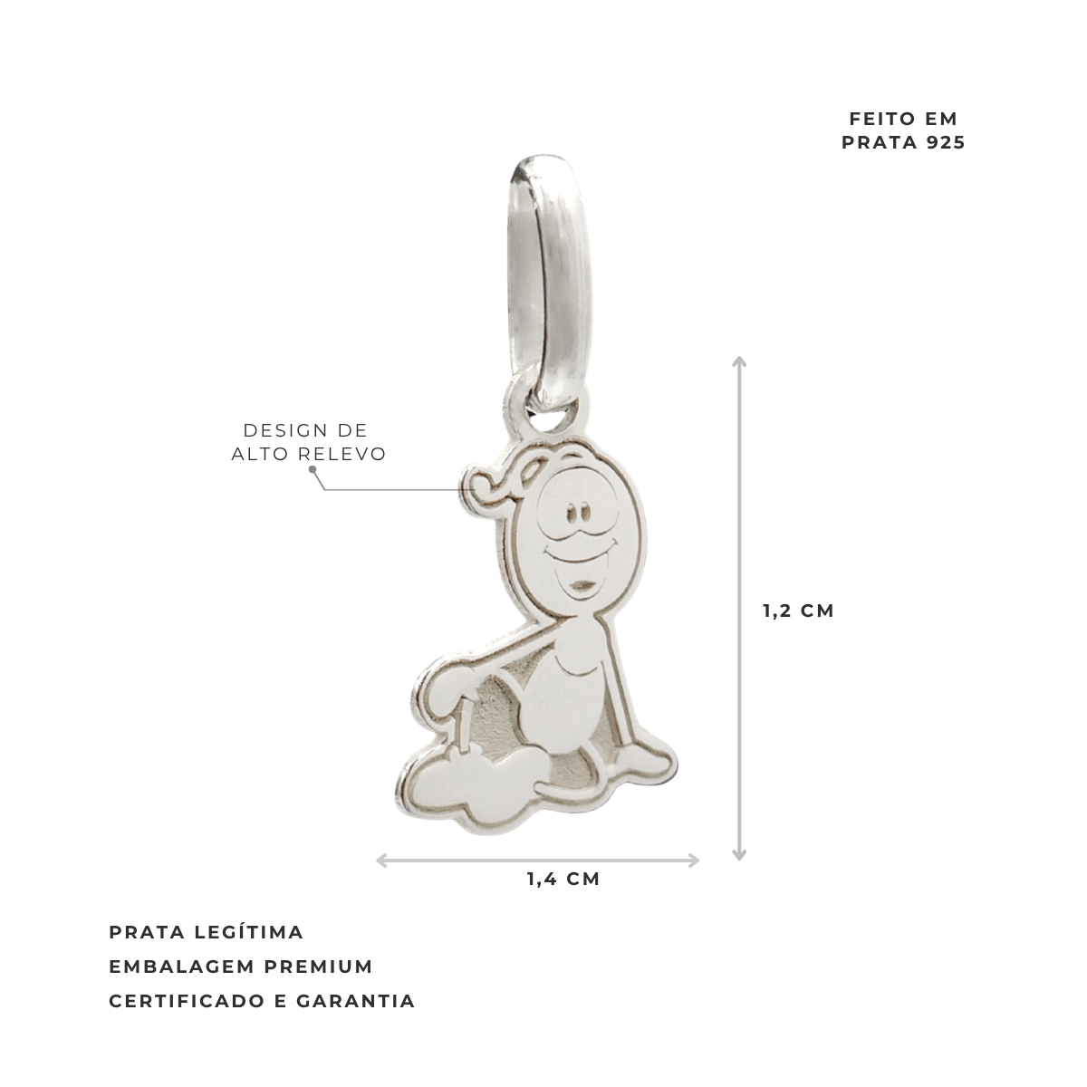 PINGENTE DE PRATA SMILINGUIDO SENTADINHO