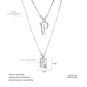 ESCAPULÁRIO PALMEIRAS BRASÃO P VAZADO PRATA 925 LICENCIADO
