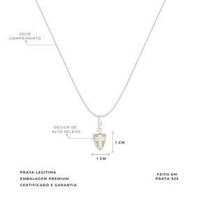 COLAR CRUZ DE SAVOIA PALMEIRAS 50/60CM PRATA 925 OFICIAL