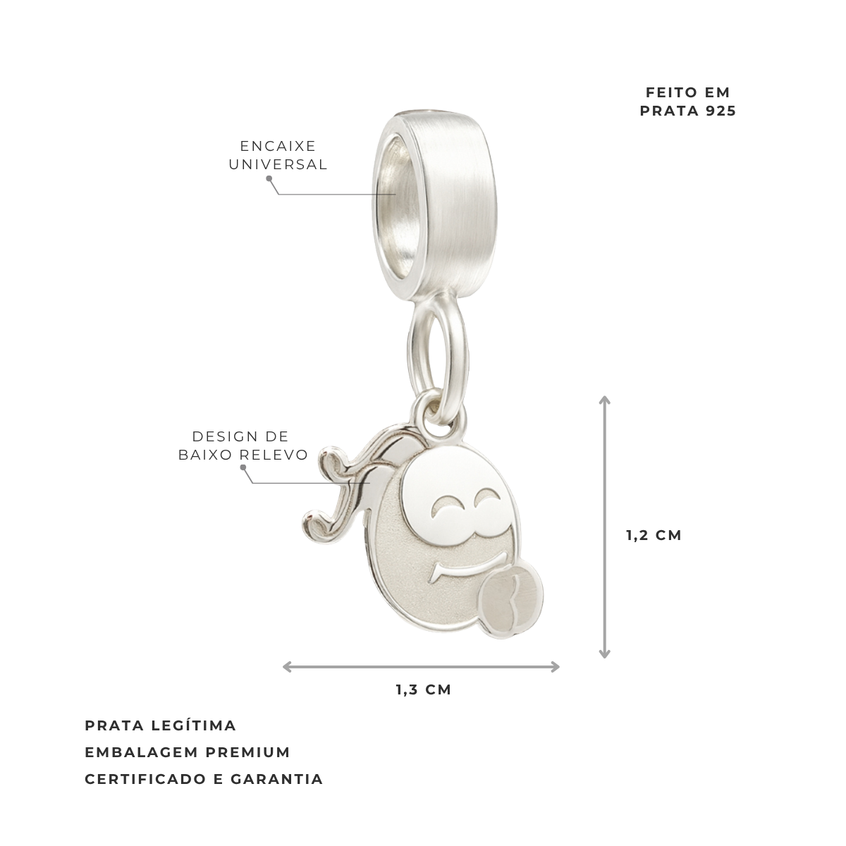BERLOQUE DE PRATA SMILINGUIDO ORANDO