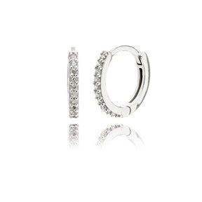 SILVER STRAIGHT ZIRCONIA HOOP