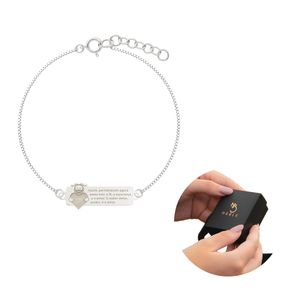 PULSEIRA DE PRATA PLACA SMILINGUIDO CORAÇÃO VERSICULO