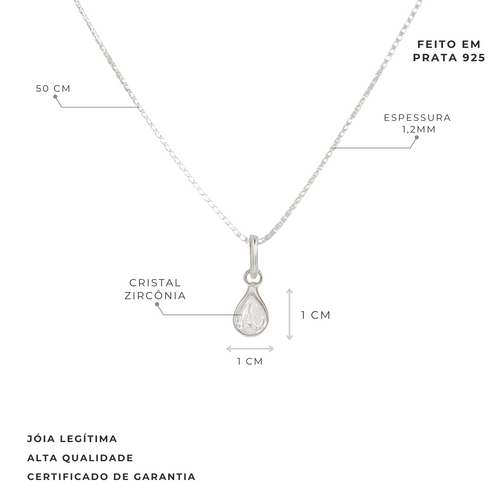 COLAR DE PRATA PONTO DE LUZ GOTA