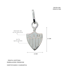 PINGENTE ESCUDO CHAPA ATLÉTICO - 2CM